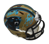 Steve Smith Sr. Signed Carolina Panthers Speed Camo NFL Mini Helmet -Agent 89