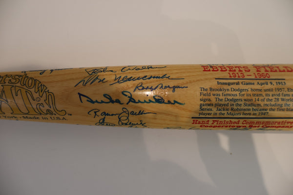 Brooklyn Dodgers Legends Autographed Baseball Bat (47 Signatures) PSA LOA