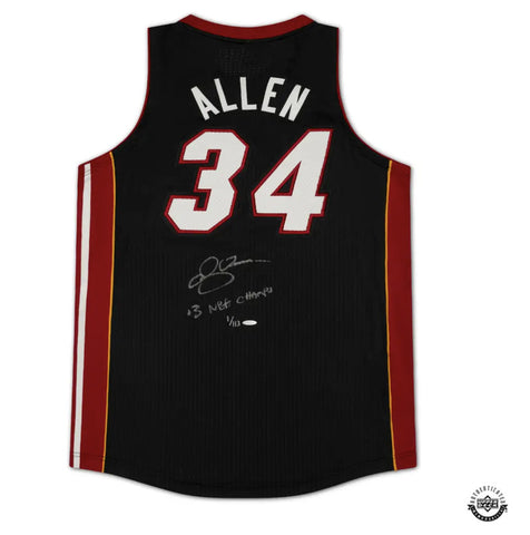 Ray Allen Autographed/ Inscr. Miami Heat Authentic Black M&N Jersey UDA LE 113