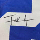 Framed Autographed/Signed Frank Gore 33x42 Indianapolis Blue Jersey JSA COA