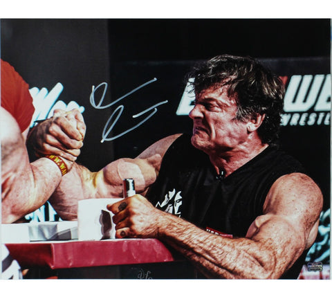 Devon Larratt Signed Unframed 16x20 Horizontal Arm Wrestling Photo - Sleeveless
