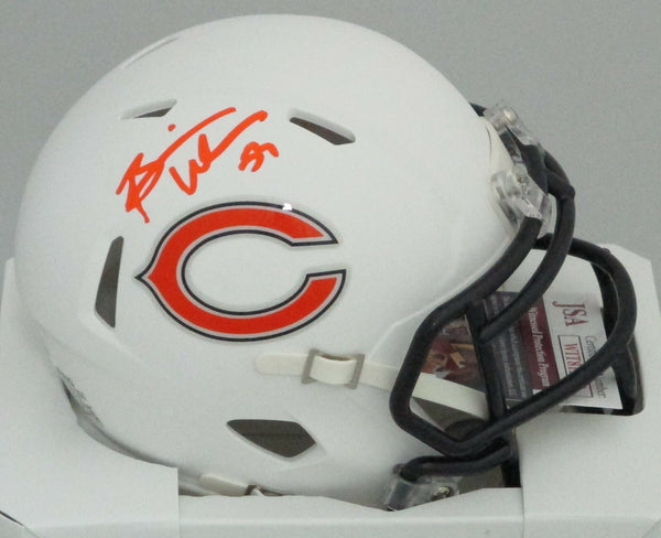Bears Hall of Famer BRIAN URLACHER Signed Riddell WHITE Mini Helmet AUTO - JSA
