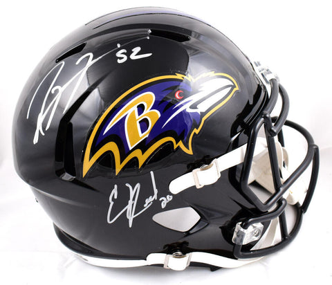 Ed Reed Ray Lewis Signed Baltimore Ravens F/S Speed Helmet-Beckett W Holo*Silver