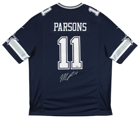 Cowboys Micah Parsons Signed Navy Blue Nike Game Jersey w/ Silver Sig Fanatics