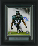 Brian Dawkins Signed Framed Philadelphia Eagles Smoke 8x10 Photo JSA