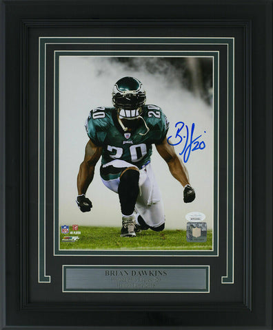 Brian Dawkins Signed Framed Philadelphia Eagles Smoke 8x10 Photo JSA