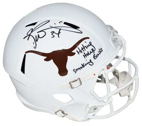 RICKY WILLIAMS SIGNED TEXAS LONGHORNS SPEED HELMET W HITTING HOLES SMOKING BOWLS