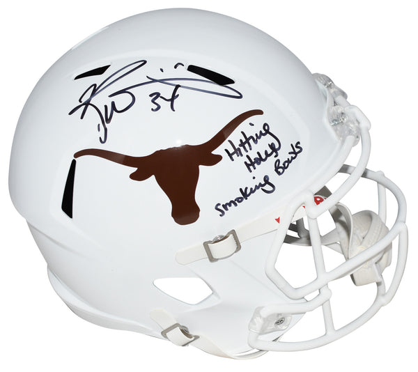 RICKY WILLIAMS SIGNED TEXAS LONGHORNS SPEED HELMET W HITTING HOLES SMOKING BOWLS