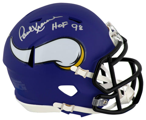 Paul Krause Signed Vikings Riddell Speed Mini Helmet w/HOF'98 - (SCHWARTZ COA)