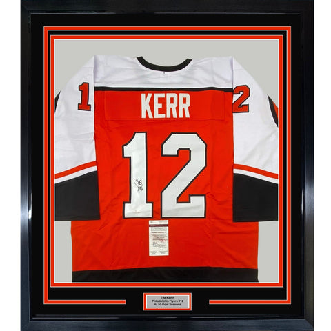 FRAMED Signed TIM KERR 35x39 Philadelphia Orange Jersey JSA COA Auto