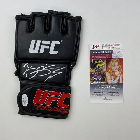 Autographed/Signed Dustin Poirier The Diamond Black UFC MMA Glove Beckett COA