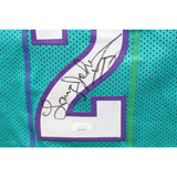 Larry Johnson Autographed/Signed Pro Style Green Jersey JSA 43523