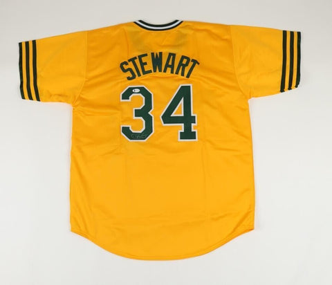 Dave Stewart Signed Oakland Athletics Jersey (Beckett COA) 3xWorld Series Champs