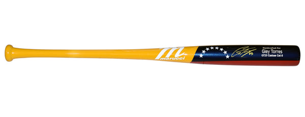GLEYBER TORRES SIGNED DETROIT TIGERS MARUCCI VENEZUELA FLAG PLAYER BAT BECKETT