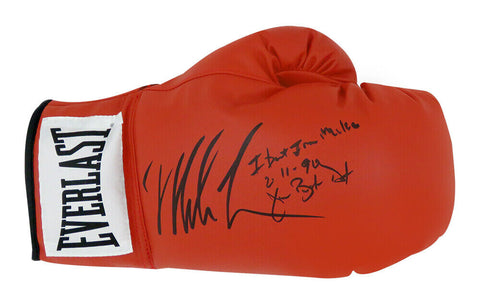Mike Tyson & Buster Douglas Signed Everlast Red Boxing Glove w/INSC - (SS COA)