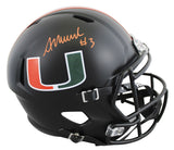 Miami Akheem Mesidor Signed 2017 Alt Black Full Size Speed Rep Helmet JSA Wit