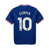 Matheus Cunha Signed Manchester Utd Away Soccer Jersey #10 with Beckett COA