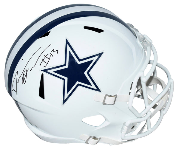 DEMARVION OVERSHOWN SIGNED DALLAS COWBOYS WHITE FULL SIZE SPEED HELMET BECKETT