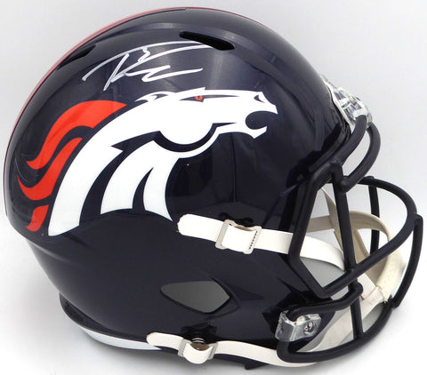 Russell Wilson Autographed Blue Full Size Helmet Broncos Fanatics DQ16478452