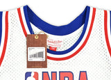 76ERS JULIUS DR. J ERVING AUTOGRAPHED M&N 2-10-1985 HWC AS JERSEY XXL BECKETT