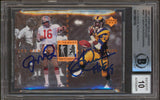 Joe Montana & Eric Dickerson Signed 1997 UD Legends #MM18 Card Auto 10! BAS Slab