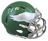 Eagles DeVonta Smith Signed 2023 On Field Alt Speed Mini Helmet W/ Case Fanatics