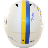 Warner Holt Faulk Bruce Signed Los Angeles Rams Proline Helmet Retro BAS 58605