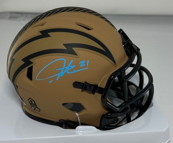 Chargers LADANIAN TOMLINSON Signed 2023 SALUTE II Speed Mini Helmet AUTO - BAS