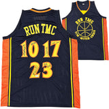 WARRIORS RUN TMC AUTOGRAPHED DARK BLUE JERSEY 3 SIGS MULLIN HARDAWAY HOF BECKETT