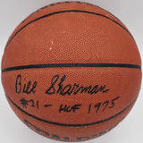 Bill Sharman Autographed NBA Leather Basketball Celtics "HOF 1975" JSA #AV29221