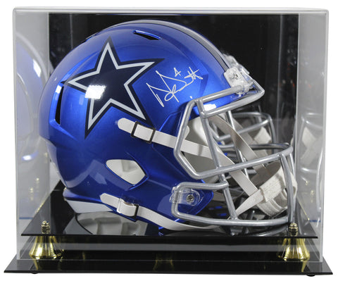 Cowboys Dak Prescott Signed Flash Full Size Speed Rep Helmet w/ Case BAS Wit