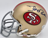 Jerry Rice Autographed San Francisco 49ers Gold Mini Helmet Beckett QR #BS30079