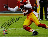 Santana Moss Autographed Redskins 8x10 PF Photo Running w/ Ball- JSA W Auth *Blk