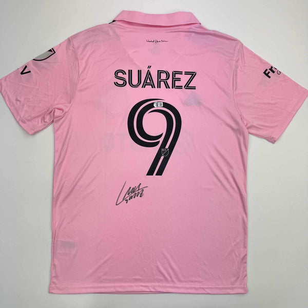 Autographed/Signed Luis Suarez Inter Miami Pink Soccer Jersey Beckett BAS COA