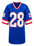 Tyrone Wheatley Signed Blue Custom Football Jersey - (SCHWARTZ SPORTS COA)