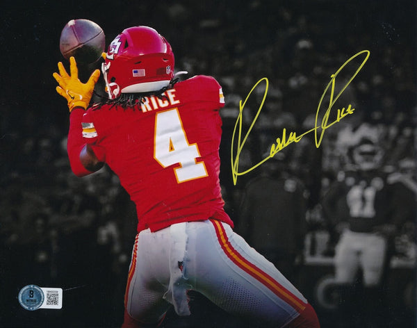 Rashee Rice Autographed 8x10 Photo Kansas City Chiefs Beckett 186476