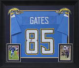 Antonio Gates Authentic Signed Powder Blue Pro Style Framed Jersey BAS Witnessed