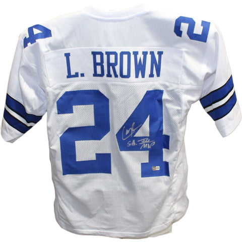 Larry Brown Autographed/Signed Pro Style White Jersey SB MVP Beckett 42608