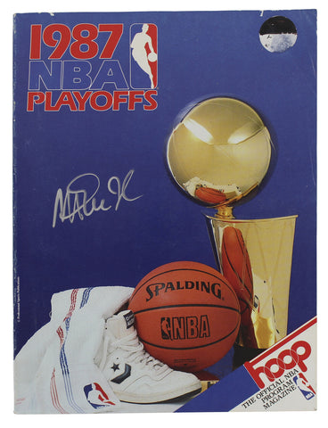Lakers Magic Johnson Signed 1987 NBA Playoffs Program BAS Witnessed #WY56243