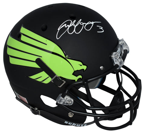 JEFF WILSON JR SIGNED NORTH TEXAS MEAN GREEN BLACK FULL SIZE HELMET BECKETT