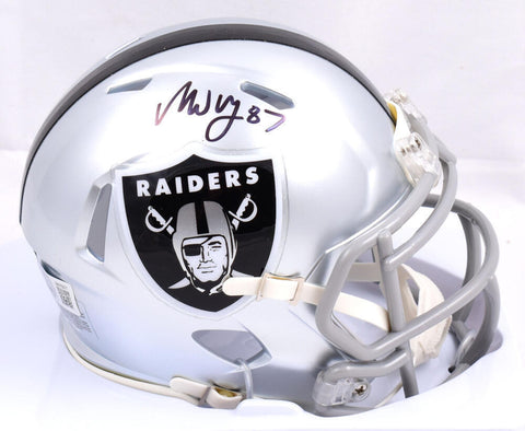 Michael Mayer Autographed Raiders Speed Mini Helmet-Beckett W Hologram *Thin