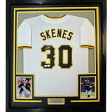 Framed Autographed/Signed Paul Skenes 35x39 Pittsburgh White Jersey JSA COA