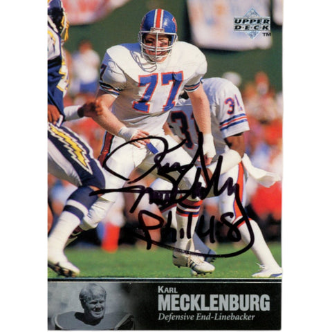 Karl Mecklenburg Autographed 1997 Upper Deck #139 Trading Card Beckett 59202