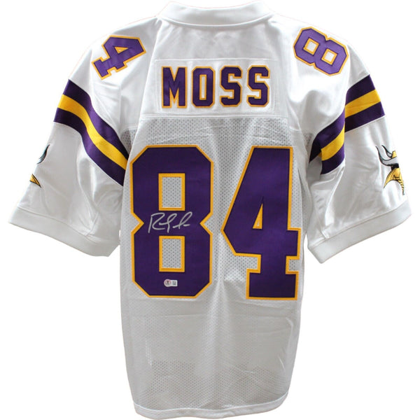 Randy Moss Signed Minnesota Vikings 2000 M&N White Jersey Beckett 45421