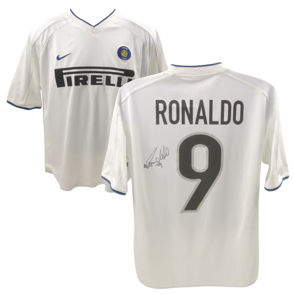 Ronaldo Nazario Signed Inter Milan Away Soccer Jersey #9 with Beckett COA