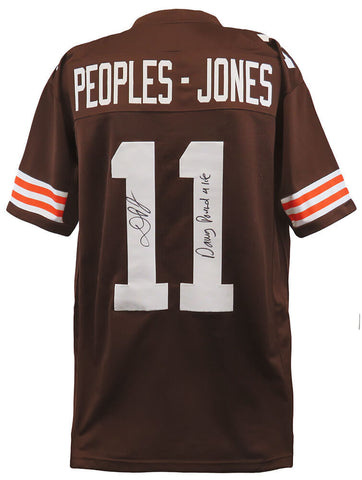 Donovan Peoples-Jones Signed Brown Custom Jersey w/Dawg Pound 4 Life - (SS COA)