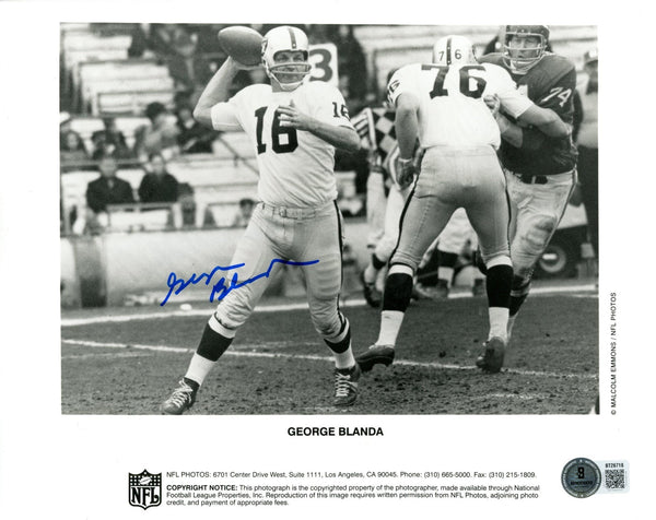 George Blanda Autographed/Signed Oakland Raiders 8x10 Photo Beckett 56627