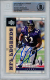 Ray Lewis Signed 2004 Upper Deck Legends #6 Trading Card Beckett Slab 43376