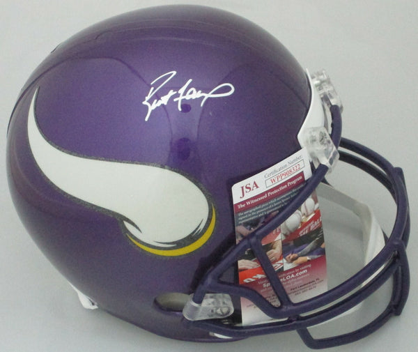 Vikings BRETT FAVRE Signed Full Size Replica Helmet AUTO - 2016 HOF - JSA