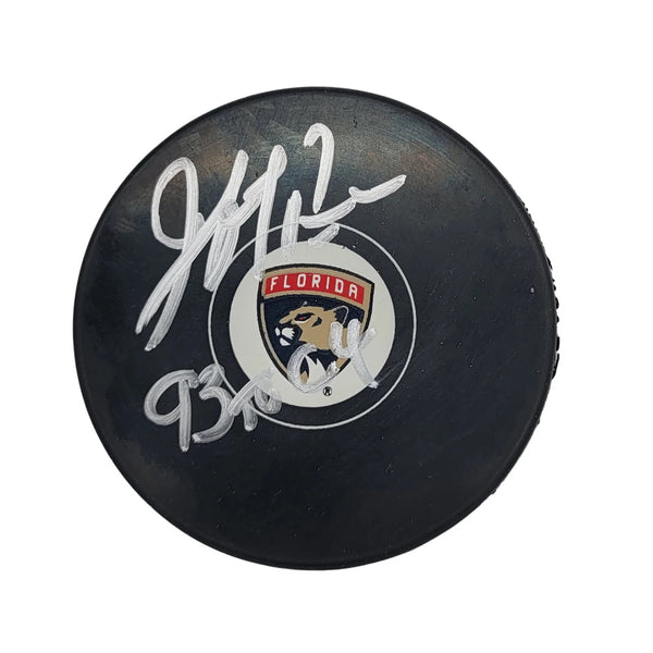 Jeff Rimer Autographed Florida Panthers Logo Hockey Puck W/93-04 JSA Witnessed